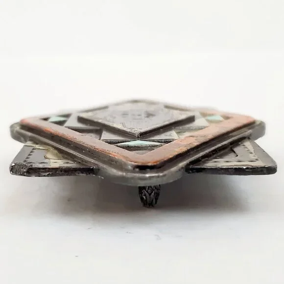 HARLEY DAVIDSON Mens Vintage Southwestern Diamond Sun Belt Buckle Motorcycle B30 - Picture 6 of 10